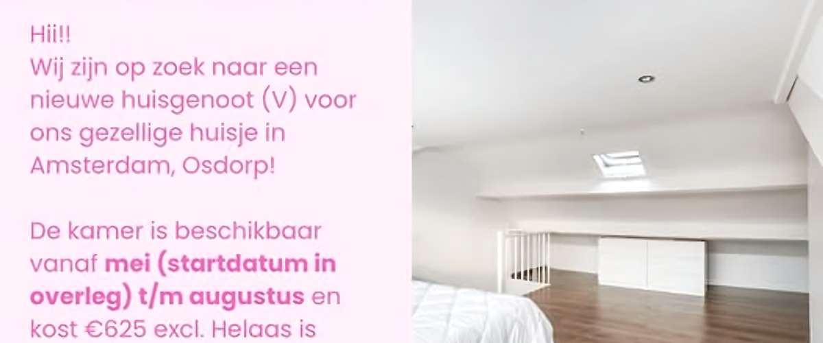 Kamer huren in Amsterdam