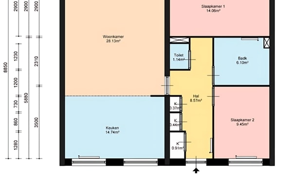 Appartement | 86m² | €1086,-