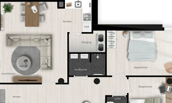 Kamer | 62m² | €1030,-