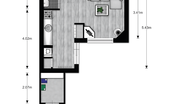 Studio | 22m² | te Brittenstraat | €650,-