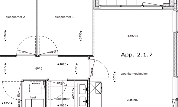 Appartement | 60m² | €1173,-