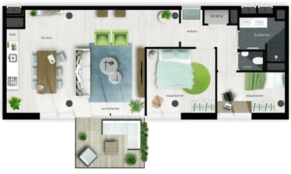 Appartement | 75m² | €1145,-