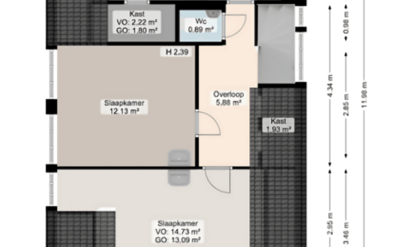 Kamer | 13m² | €575,-