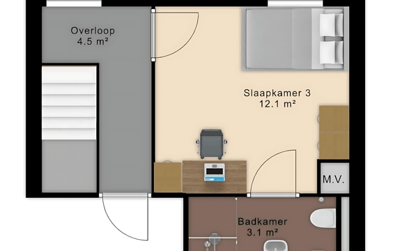 Kamer | 15m² | €738,-
