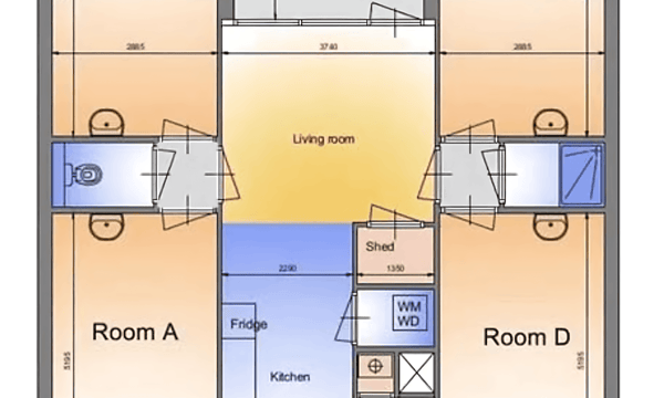 Kamer | 15m² | €470,-