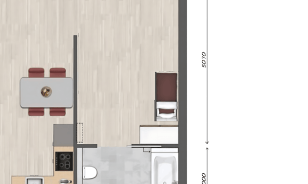 Kamer | 49m² | €675,-