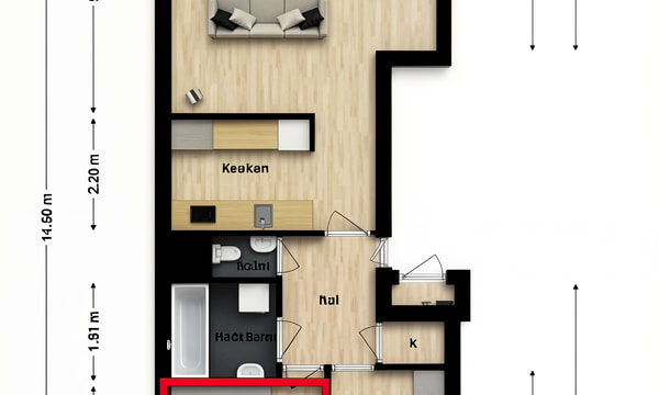 Kamer | 12m² | €830,-