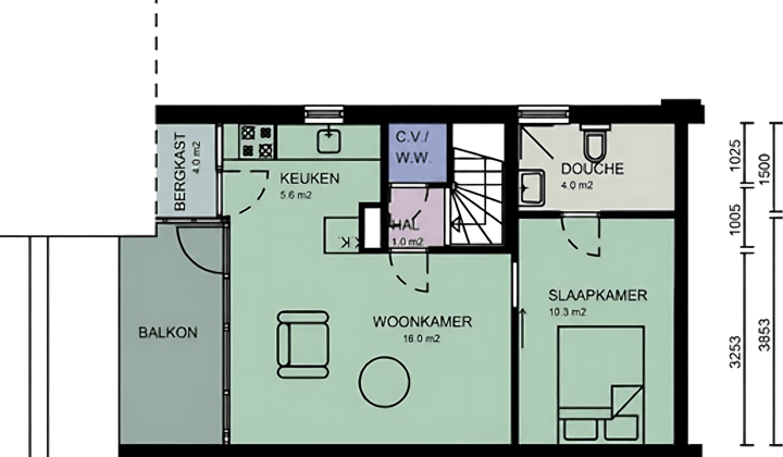 Woningruil huis met 2 slaapkamers