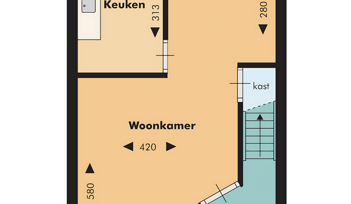 Eengezinswoning met tuin en drie slaapkamers