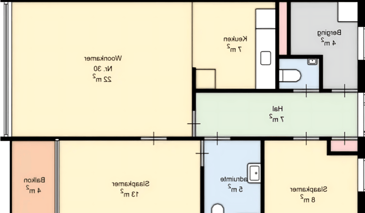 Appartement met 2 slaapkamers en balkon, woningruil mogelijk
