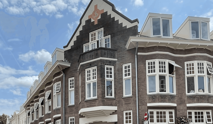 Gestoffeerde studentenkamer met tuin en wasmachine