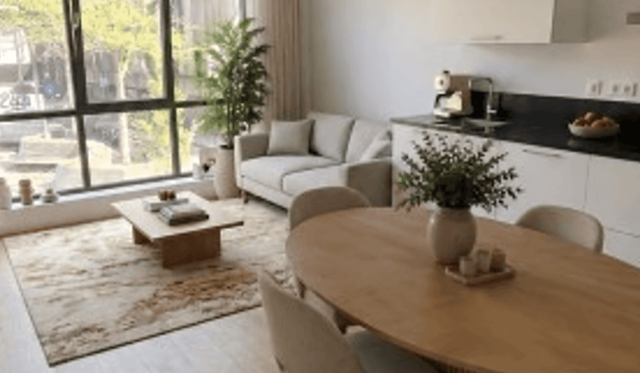 Appartement 2-kamer 50 m² met moderne keuken