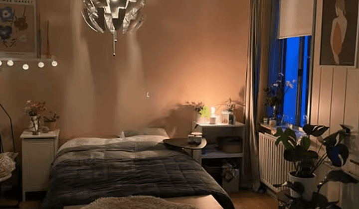 Kamer met eigen wastafel in karakteristiek appartement inclusief parkeervergunning