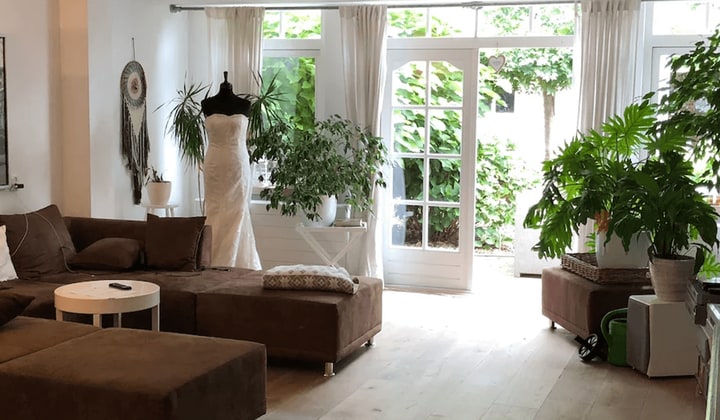 Kamer met tuin, gemeubileerd en wasmachine