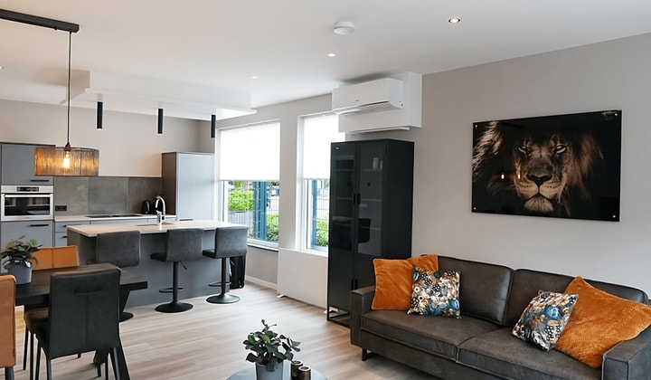 Gemeubileerd appartement met tuin en wasruimte