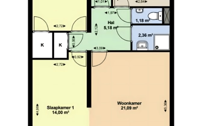 Appartement met balkon en parkeermogelijkheid