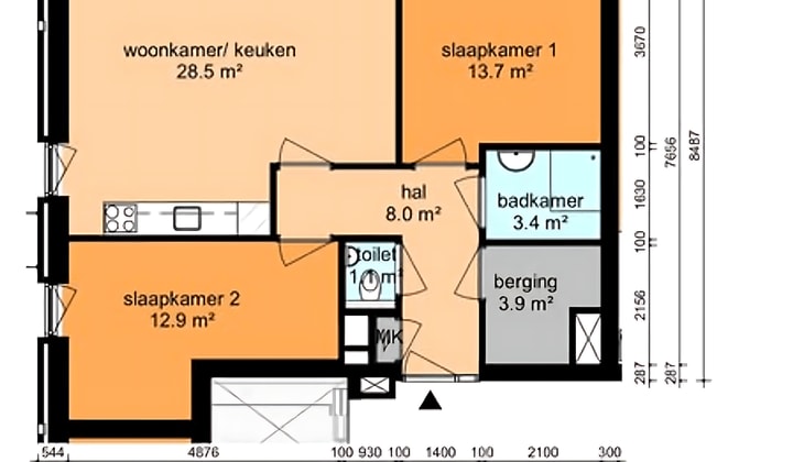 Appartement met balkon en inclusief servicekosten