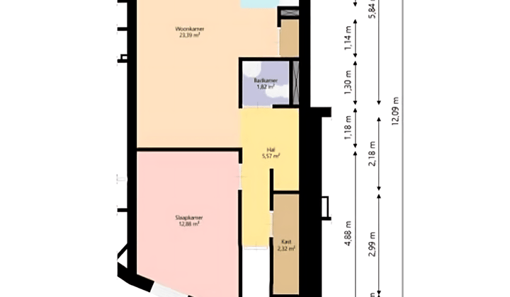 Souterrain woning met tuin
