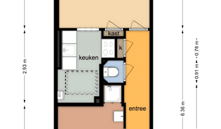 Kamer | 38m² | €843,-