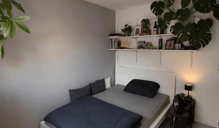 Kamer met eigen wasbak en inloopkast inclusief tuin