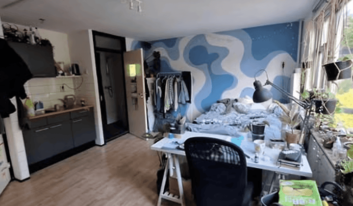 Studentenkamer met eigen douche en tuin
