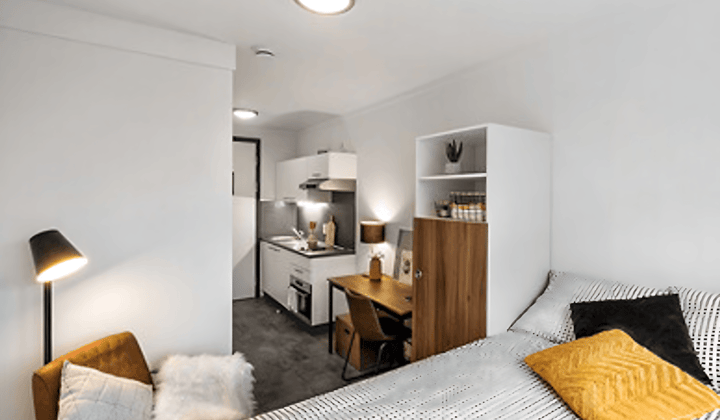 Gemeubileerde studio met eigen keuken en badkamer