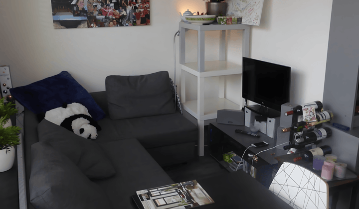Gestoffeerde studio met tuin en eigen badkamer