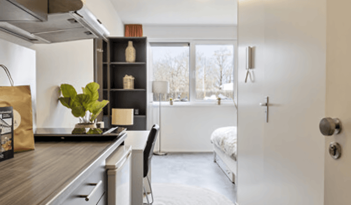 Gemeubileerde studio met eigen keuken en badkamer