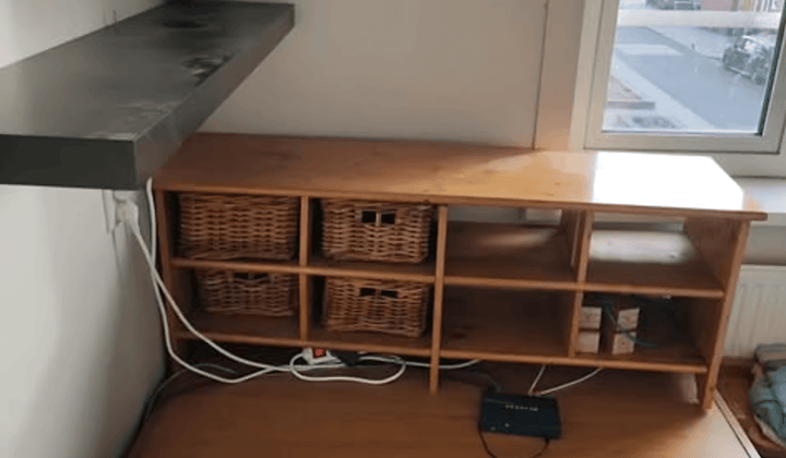 Grote kamer met tuin en wasmachine gemeubileerd