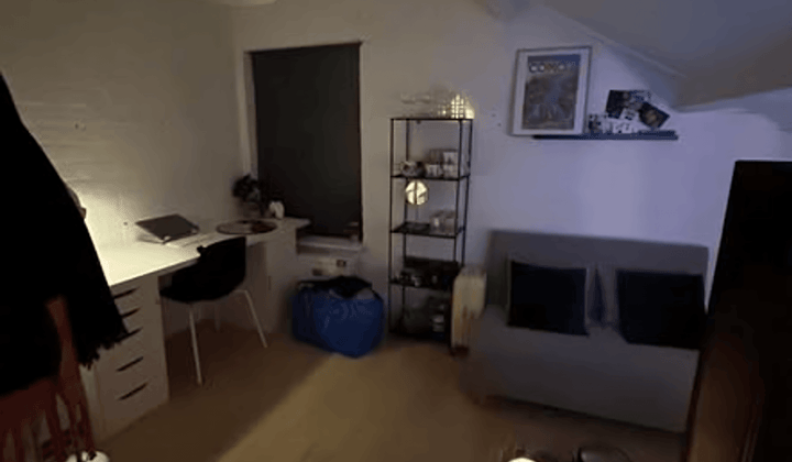 Studentenkamer met tuin en nette badkamer