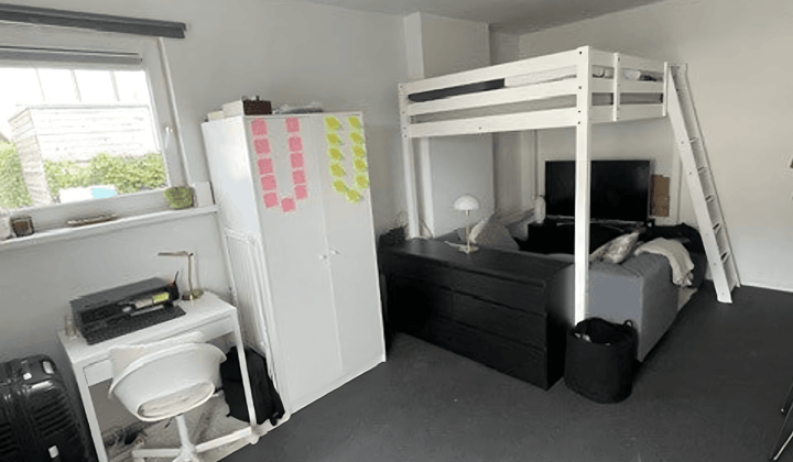 Gemeubileerde studentenkamer met tuin
