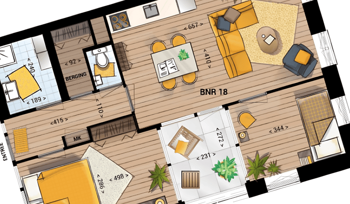 Appartement · 62 m² · €1600,-