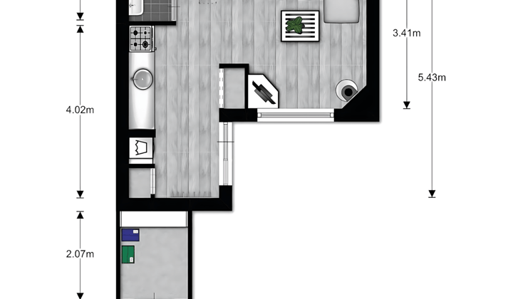 Studio · 22 m² · €650,-