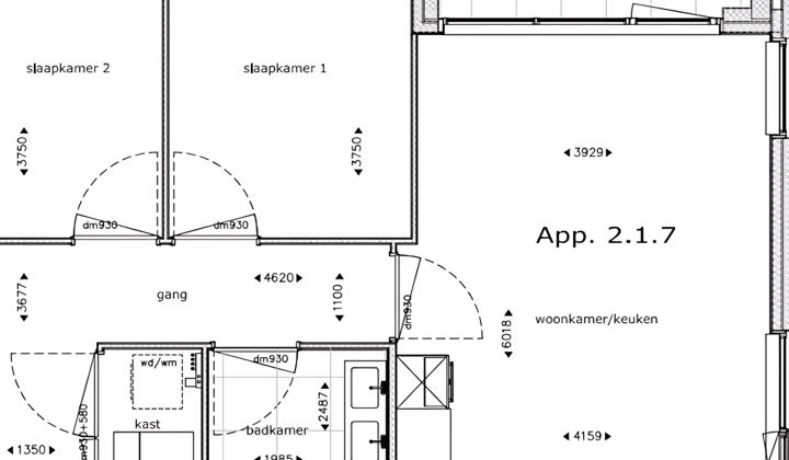 Appartement · 60 m² · €1173,-