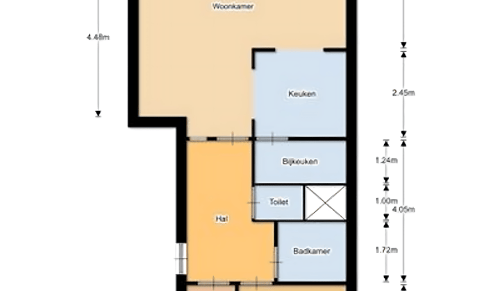 Appartement met 3 kamers en inschrijfmogelijkheid