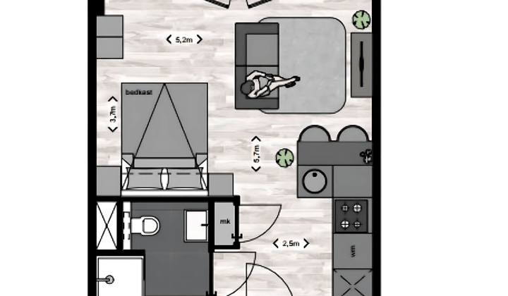 Studio · 27 m² · €932,-