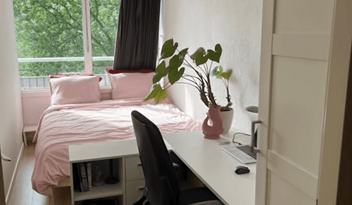 Gemeubileerde kamer met balkon en wasmachine inclusief