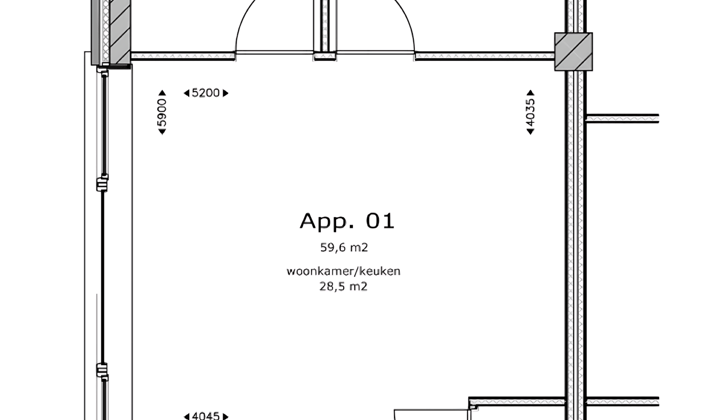 Appartement · 60 m² · €1166,-