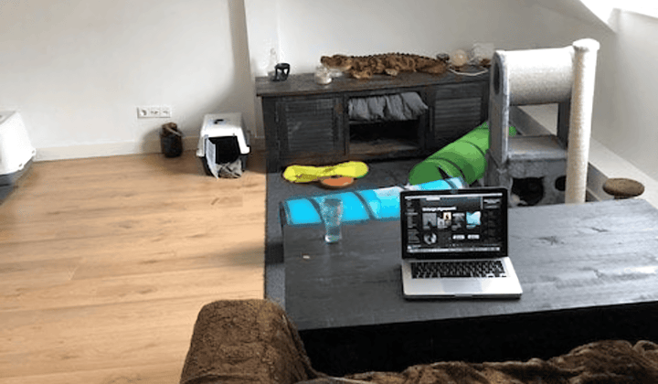 Gestoffeerde studio met wasmachine en eigen badkamer